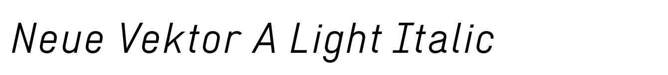 Neue Vektor A Light Italic
